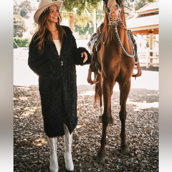 Boho Fabulous Faux Fur Long Jacket - Picture 4 of 5